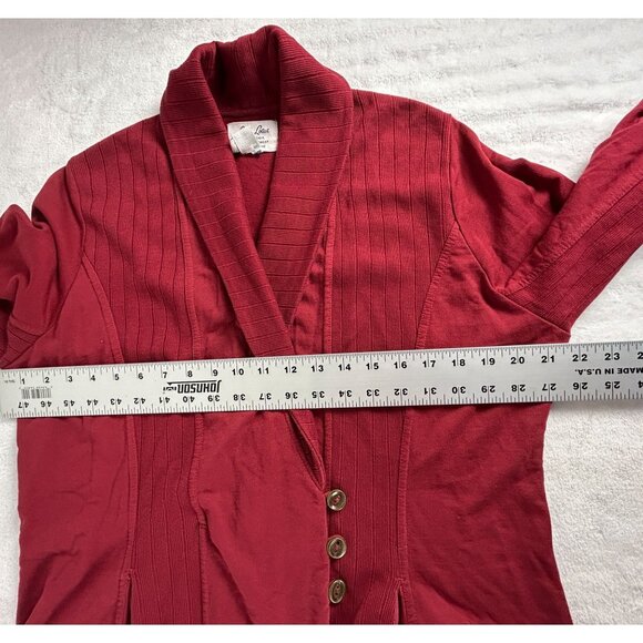 Lucky Lotus By Lucky Brand Womens Red Knit Cardigan Sweater 1X Shawl Collar NWOT - Picture 8 of 9